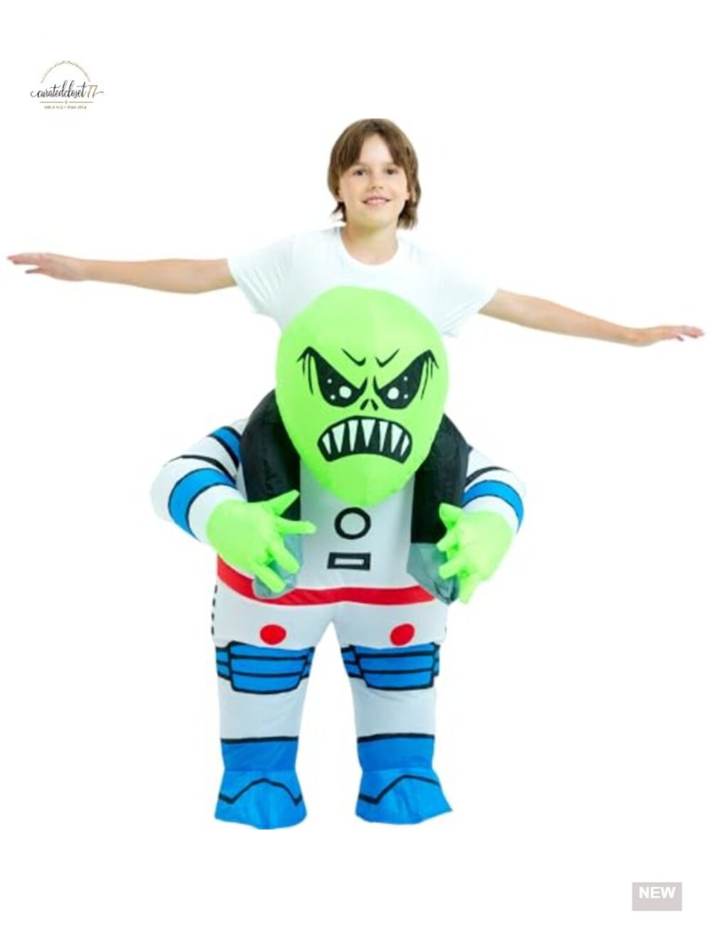 Kids Inflatable Alien Costume Halloween Blow Up Suit